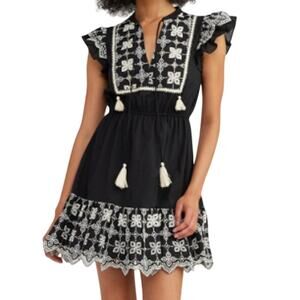 Ottis Floral Embroidered Mini Dress by En Saison Size XS